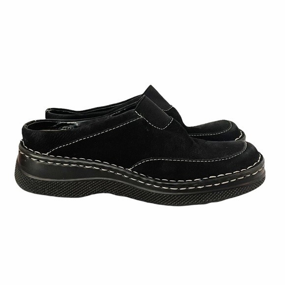 High Sierra Andie Black Suede Clog Mule With Contrast Stitching Women’s Size 7 - Picture 5 of 12